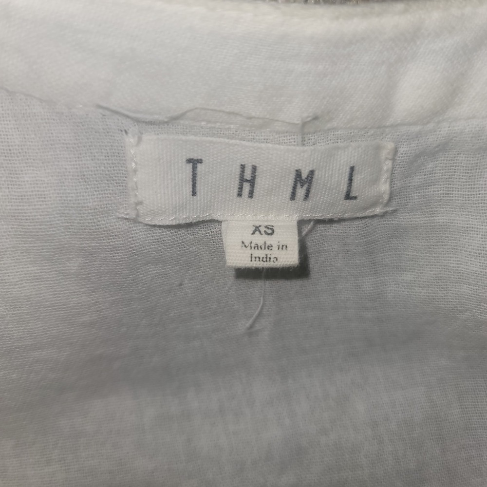 THML Women's Crop Top Cap Sleeve Embroidered XS Peasant Boho Festival Hippie Y2K - Picture 6 of 8